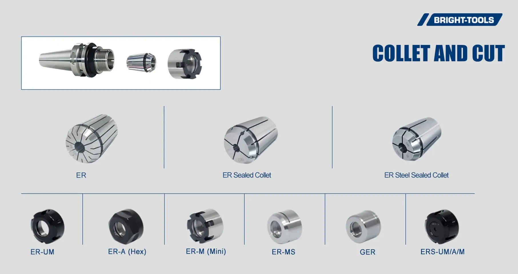 Collet And Cut Of Bt Tool Holders