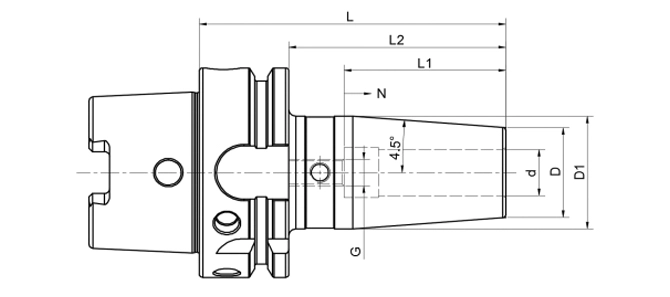 SPECIFICATION OF HSK-A SHRINK FIT CHUCK 4.5°