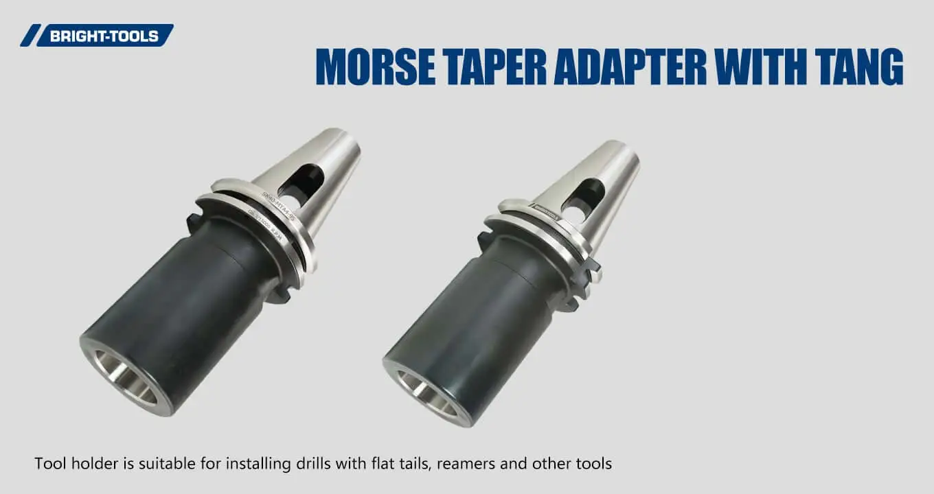 Morse Taper Adapter With Tang Of Sk40 Tool Holder