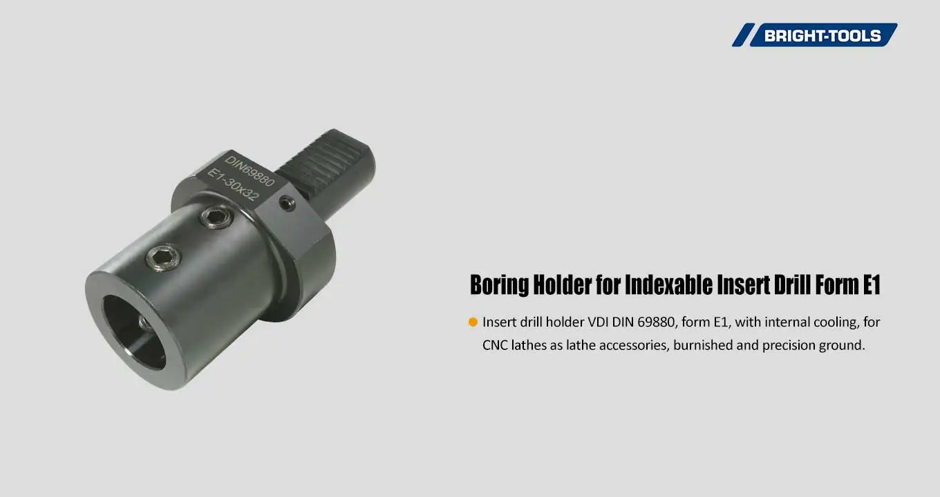 Boring Holder for Indexable Insert Drill Form E1 Of Coolant Driven Live Tooling