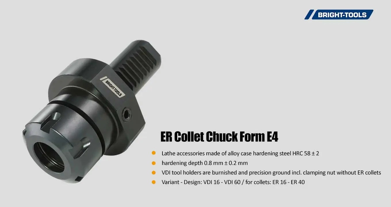 ER Collet Chuck Form E4 Of Coolant Driven Live Tooling