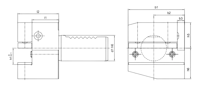 SPECIFICATION OF RADIAL HOLDER FORM B1 RIGHT, SHORT