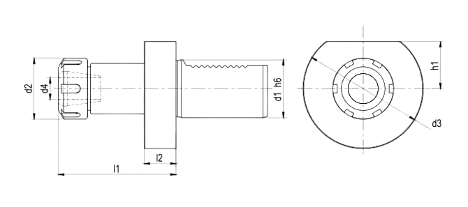 SPECIFICATION OF ER COLLET CHUCK FORM E4