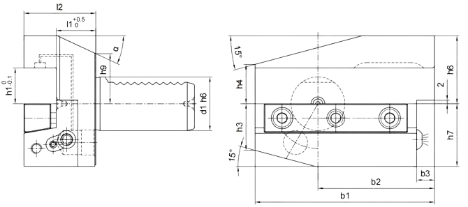 SPECIFICATION OF B7AK RADIAL, LONG, COOLANT, WEDGE CLAMPING HOLDERSS