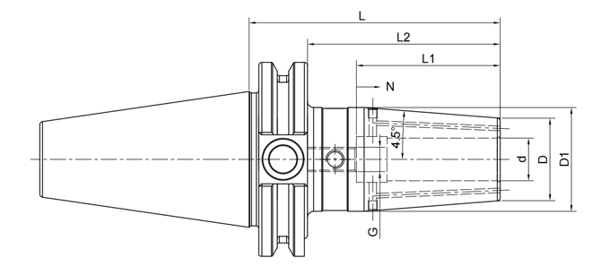 SPECIFICATION OF CAT SHRINK FIT CHUCK 4.5°, COOLANT