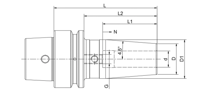 SPECIFICATION OF HSK-E SHRINK FIT CHUCK 4.5°