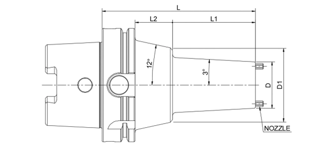 SPECIFICATION OF HSK-A SHRINK CHUCK TAPER, COOLANT