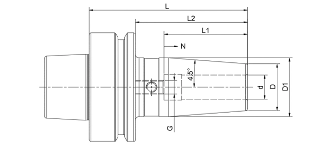 SPECIFICATION OF HSK-F SHRINK FIT CHUCK 4.5°