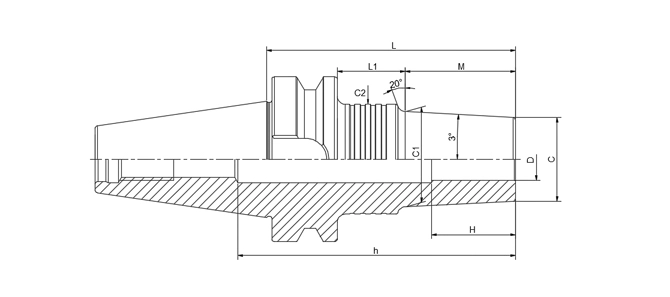 SPECIFICATION OF BT SHRINK CHUCK 3° SLIM FORM A