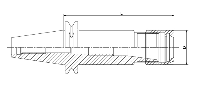 SPECIFICATION OF ER COLLET CHUCK WITHOUT DRIVE SLOTS WITH UM NUT