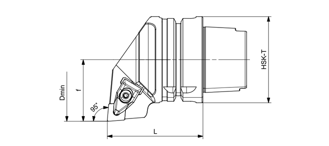 SPECIFICATION OF HSK-T TURNING TOOL DCLNR | DCLNL 95°/80°