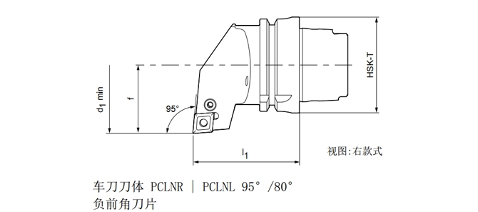 SPECIFICATION OF HSK-T TURNING TOOL PCLNR | PCLNL 95°/80°
