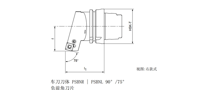 SPECIFICATION OF HSK-T TURNING TOOL PSBNR | PSBNL 90°/75°