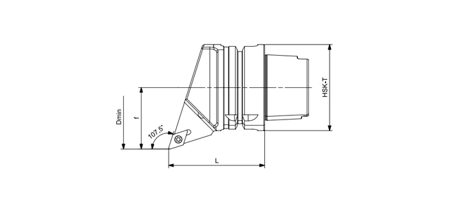 SPECIFICATION OF HSK-T TURNING TOOL SDHCR | SDHCL 107.5°/55°