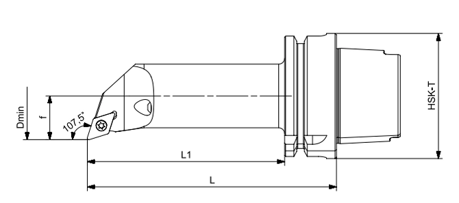 SPECIFICATION OF HSK-T TURNING TOOL LONG SDQCR | SDQCL 107.5°/55°