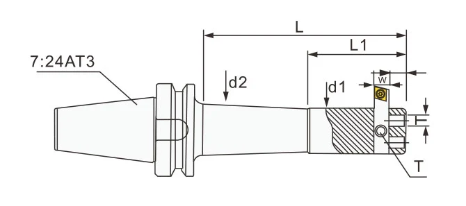 SPECIFICATION OF BSB90° BORING HOLDER WITH SQUARE BORING BIT