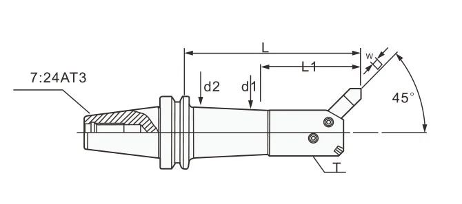 SPECIFICATION OF TQC 45° BORING HOLDER WITH SQUARE BORING BIT
