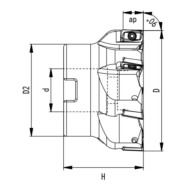 SPECIFICATION OF FACE MILLING CUTTER, AMPT INSERTS APMT1135