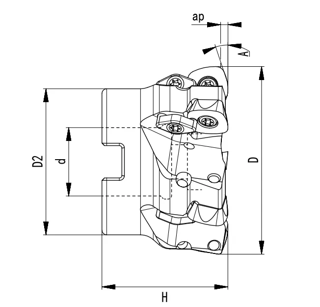 SPECIFICATION OF HIGH-FEED FACE MILLING CUTTER SD1205