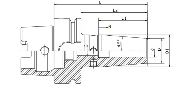 SPECIFICATION OF HSK-A SHRINK FIT CHUCK 4.5°