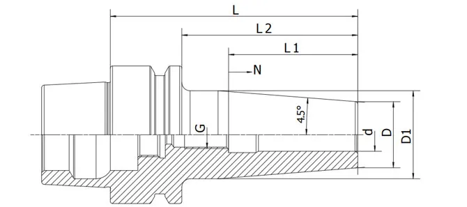 SPECIFICATION OF HSK-E SHRINK FIT CHUCK 4.5°