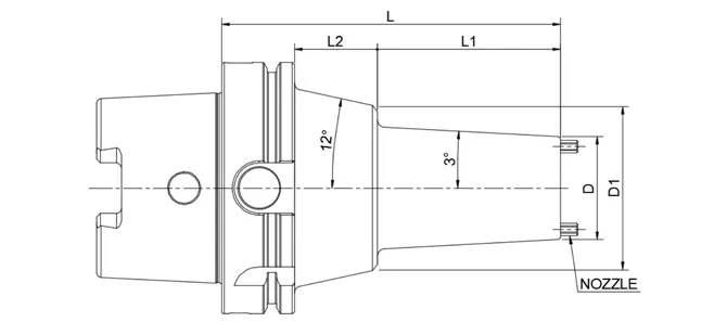 SPECIFICATION OF 2 PIECE HSK-A SLIM SHRINK FIT CHUCK, COOLANT