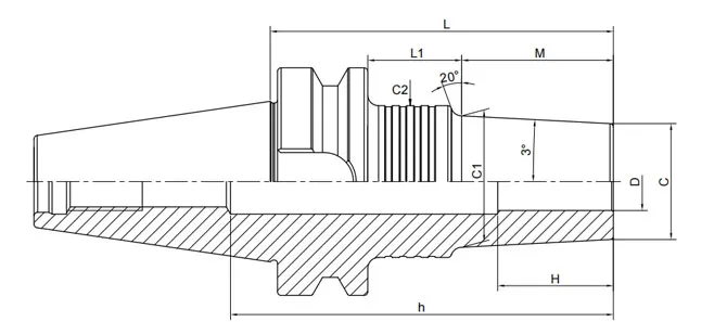 SPECIFICATION OF BT SHRINK CHUCK 3° SLIM FORM A
