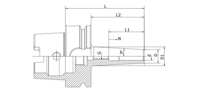 SPECIFICATION OF HSK-A SLIM SHRINK FIT CHUCK 3°