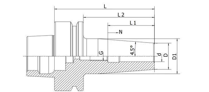 SPECIFICATION OF HSK-F SHRINK FIT CHUCK 4.5°