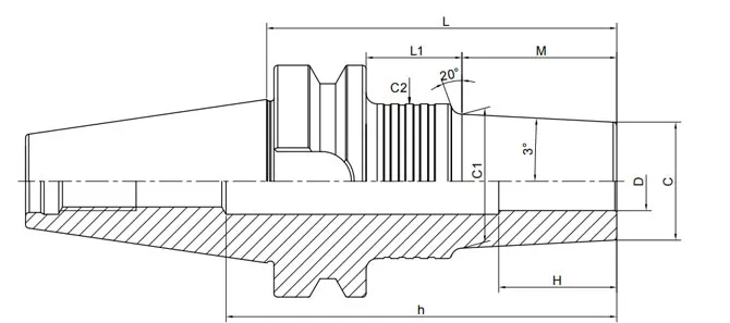 SPECIFICATION OF BT SHRINK CHUCK 3° REGULAR FORM A