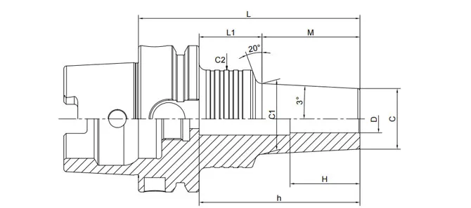 SPECIFICATION OF HSK-A SHRINK CHUCK 3° REGULAR FORM A
