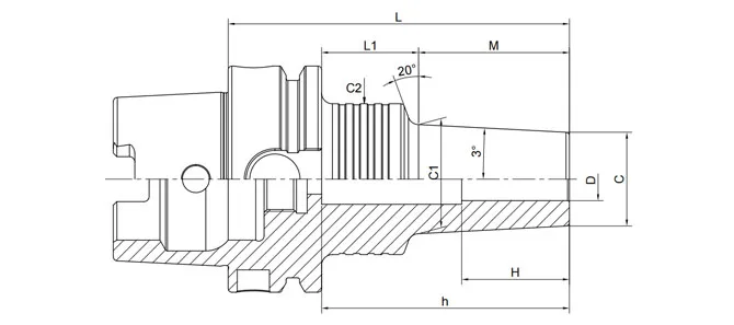SPECIFICATION OF HSK-A SHRINK CHUCK 3° SLIM FORM B