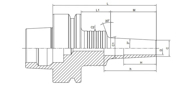 SPECIFICATION OF HSK-F SHRINK CHUCK 3° REGULAR FORM A
