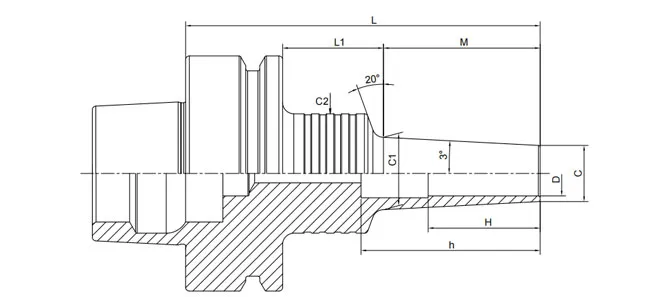 SPECIFICATION OF HSK-F SHRINK CHUCK 3° SLIM FORM B