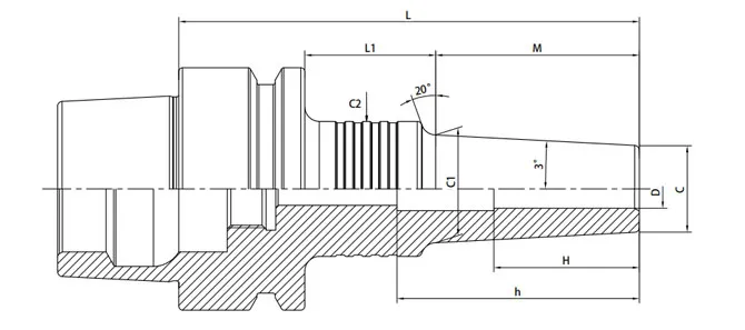 SPECIFICATION OF HSK-E SHRINK CHUCK 3° REGULAR FORM B
