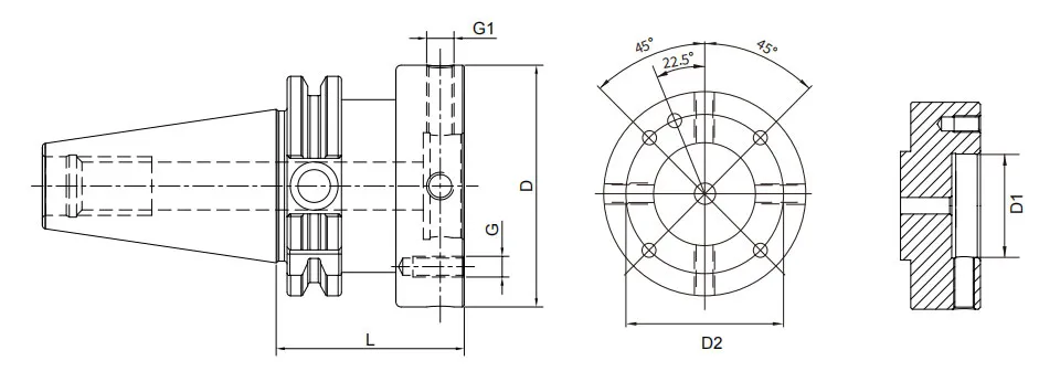 SPECIFICATION OF DIN 69871 RUNOUT ADJUSTABLE FLANGE ADAPTER