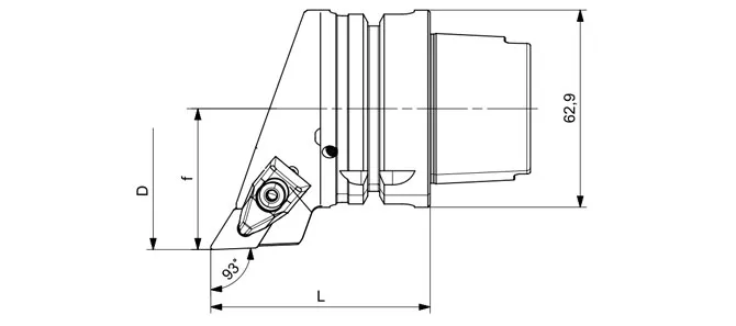 SPECIFICATION OF HSK-T TURNING TOOL DDJNR | DDJNL 55°/93°