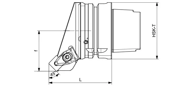 SPECIFICATION OF HSK T TURNING TOOL DSSNR | DSSNL 45°/90°
