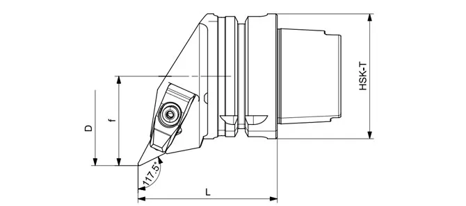 SPECIFICATION OF HSK-T TURNING TOOL DVPNR | DVPNL 117.5°/35°