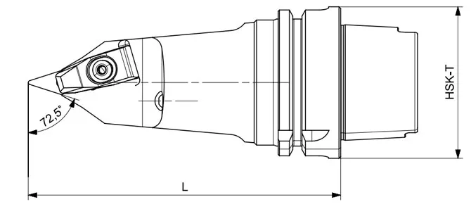 SPECIFICATION OF HSK-T TURNING TOOL DVVNN 72.5°/35°/72.5°