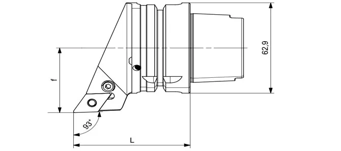 SPECIFICATION OF HSK-T TURNING TOOL PDJNR | PDJNL 55°/93°