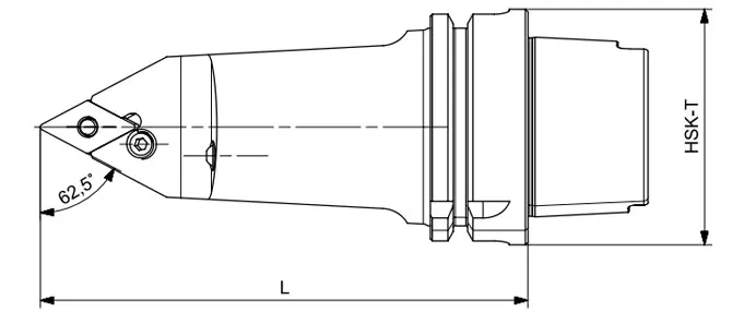 SPECIFICATION OF HSK-T TURNING TOOL PDNNN 62.5°/55°/62.5°