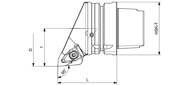 SPECIFICATION OF HSK-T TURNING TOOL DWLNR | DWLNL 95°/80°