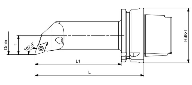 SPECIFICATION OF HSK-T TURNING TOOL LONG SDQCR | SDQCL 107.5°/55°
