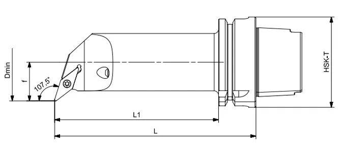 SPECIFICATION OF HSK-T TURNING TOOL LONG SVQCR | SVQCL 107.5°/55°