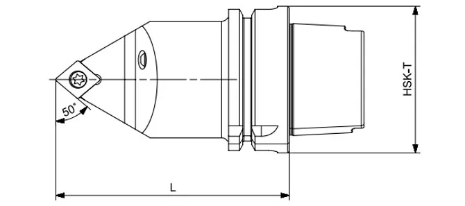 SPECIFICATION OF HSK-T TURNING TOOL SCMCN 50°/80°/50°