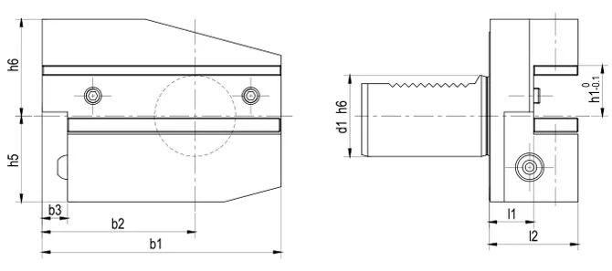 SPECIFICATION OF RADIAL HOLDER FORM B8 INVERTED LEFT, LONG