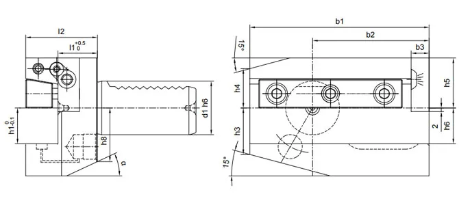 SPECIFICATION OF B5AK RADIAL, LONG, COOLANT, WEDGE CLAMPING HOLDERS