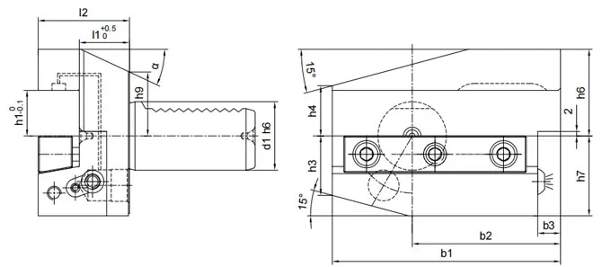 SPECIFICATION OF B7AK RADIAL, LONG, COOLANT, WEDGE CLAMPING HOLDERS