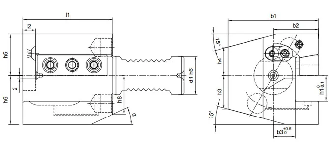 SPECIFICATION OF C1C4AK AXIAL, COOLANT, WEDGE CLAMPING HOLDERS